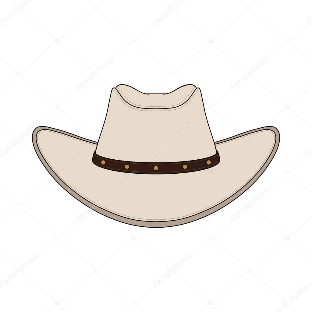 Kids drawing cartoon Vector illustration cowboy hat icon Isolated on White