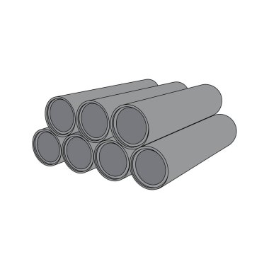 Beyaz üzerine izole edilmiş beton silindirler çizen çocuklar