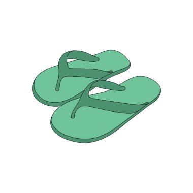 Beyaz üzerine izole edilmiş karikatür Vektör illüstrasyon sandaletleri çizen çocuklar