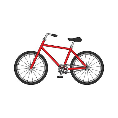 beyaz üzerinde izole edilmiş çizgi film Vektör illüstrasyon bisiklet simgesi