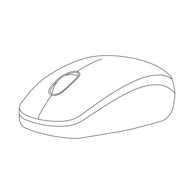 El çizimi karikatür kablosuz fare Beyaz üzerinde izole