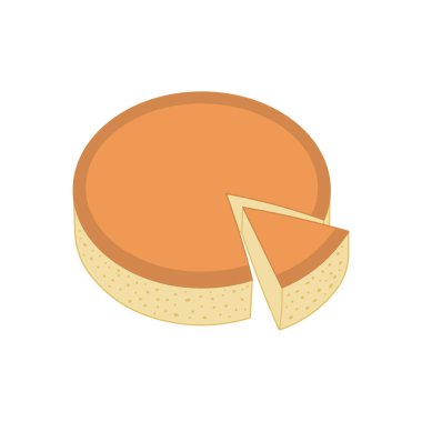 Cheesecake simgesi Beyaz Arkaplanda izole edilmiş Çizgi film Vektör illüstrasyonu