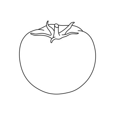 El çizimi çocuklar vektör illüstrasyon domates düz çizgi film izole