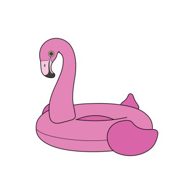 Çocuklar, şişirilebilir havuz halkası çizimleri izole edilmiş.