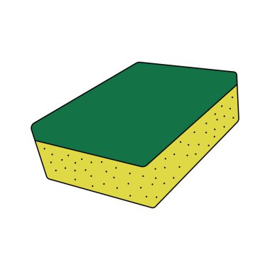 Çocuklar vektör çizimleri yapıyor mutfak süngeri düz çizgi film izole edildi