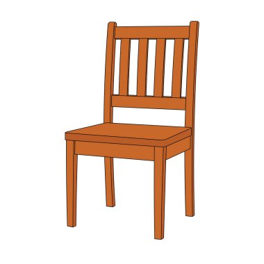 Çocuklar vektör çizimi ahşap sandalye karikatürü izole edildi