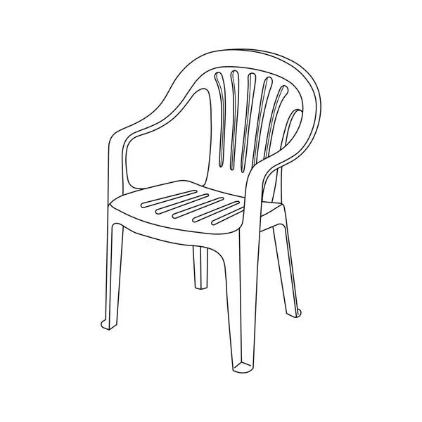 El çizimi çocuklar vektör çizimi plastik sandalye düz çizgi film izole