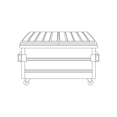 El çizimi çocuklar izole edilmiş çöp kutusu karikatürleri çiziyorlar.