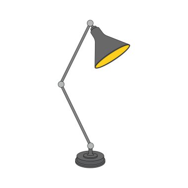 Çocuklar masa lambası karikatürü çiziyorlar.