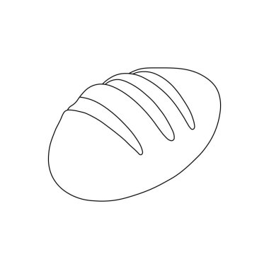 El çizimi çocuklar izole edilmiş bir ekmek karikatürü çiziyorlar.