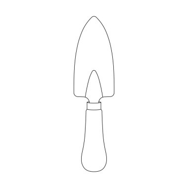 Hand drawn kids drawing gardening trowel cartoon isolated