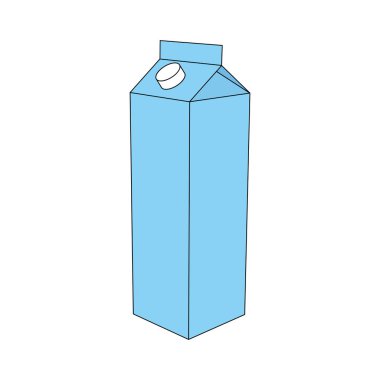 Çocuklar izole edilmiş süt karton karton çiziyorlar.