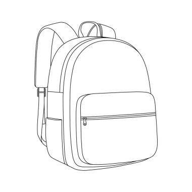 El çizimi çocuklar okul sırt çantası çizimleri izole edilmiş.