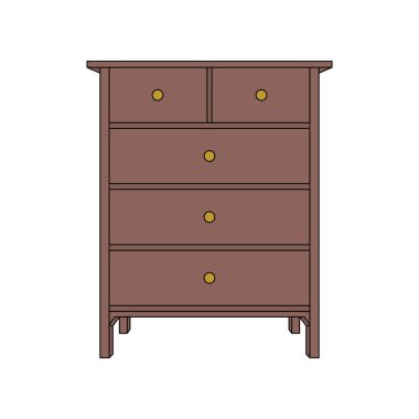 Çocuklar izole edilmiş ahşap çekmece sandığı çiziyorlar.