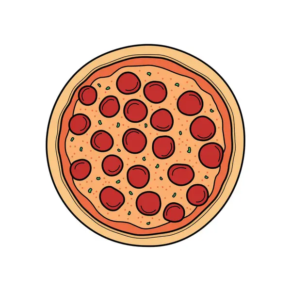 Çocuklar izole edilmiş pizza karikatürü çiziyor.