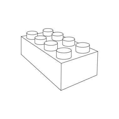 El çizimi çocuklar, izole edilmiş tuğla oyuncak karikatürü çiziyorlar.