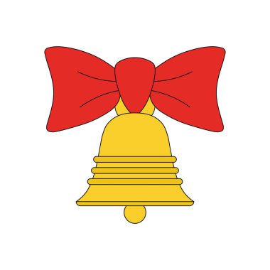 El çizimi çocuklar Noel çanı karikatürü çiziyorlar.