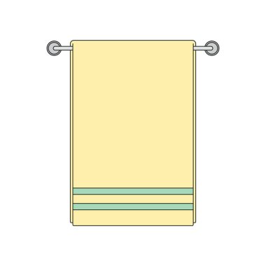Çocuklar asılı havlu karikatürü çiziyor.