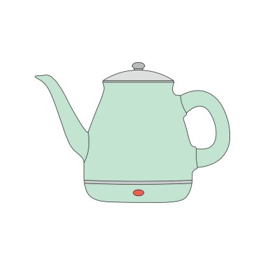 Çocuklar elektrikli çaydanlık karikatürü çiziyorlar.