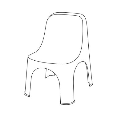 El çizimi çocuklar izole edilmiş çocuk çizgi filmleri için plastik sandalye çiziyorlar.