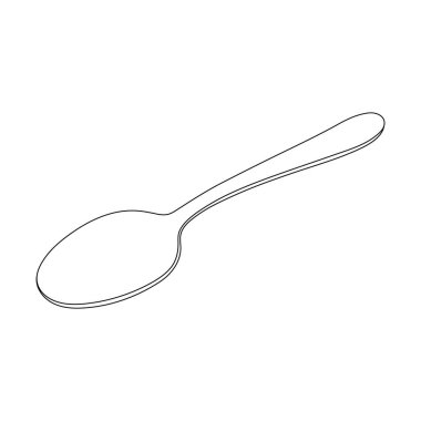 El çizimi çocuklar yalnız kaşık karikatürü çiziyor.