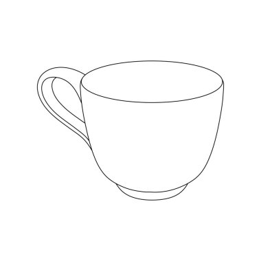 El çizimi çocuklar izole edilmiş çay fincanı karikatürü çiziyorlar.