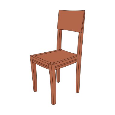 Çocuklar klasik ahşap sandalye karikatürü çiziyorlar.