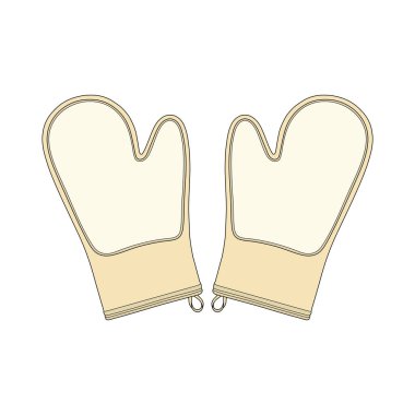 Çocuklar resimli fırın eldiveni karikatürü çiziyorlar.