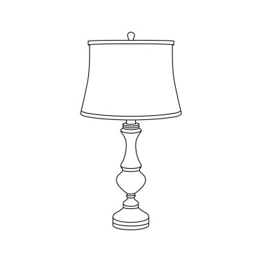 El çizimi çocuklar vektör çizimi masa lambası karikatürü izole