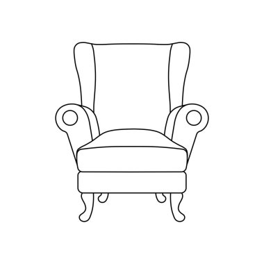 El çizimi çocuklar vektör illüstrasyon koltuk karikatürü izole