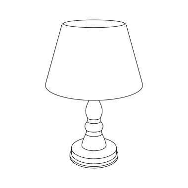 El çizimi çocuklar vektör çizimi, uyku masası lambası karikatürü izole