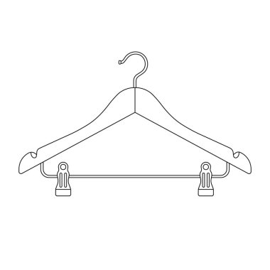 El çizimi çocuklar vektör illüstrasyon elbise askısı ve karikatür izole