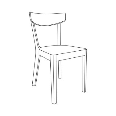 El çizimi çocuklar vektör çizimi ahşap sandalye karikatürü izole