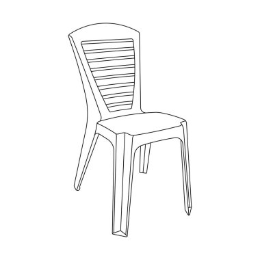 El çizimi çocuklar vektör çizimi plastik mobilya koltuğu karikatürü izole