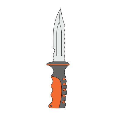 kids drawing vector illustration hunting knife cartoon isolated clipart