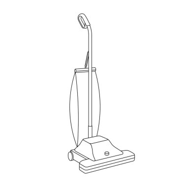 El çizimi çocuklar vektör illüstrasyon süpürge karikatürü izole edildi