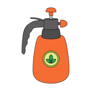 Çocuklar vektör illüstrasyon bahçe spreyi karikatürü çiziyorlar.