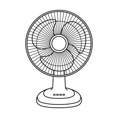 El çizimi çocuklar vektör illüstrasyon elektrikli fan karikatürü izole