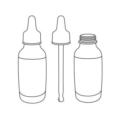 El çizimi çocuklar vektör illüstrasyon şişeleri çiziyorlar. Çizgi film izole edilmiş.