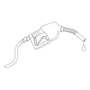 El çizimi çocuklar vektör illüstrasyon benzin pompası karikatürü izole