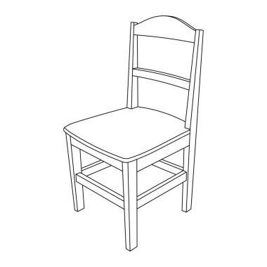 El çizimi çocuklar vektör çizimi klasik okul ahşap koltuk karikatürü izole