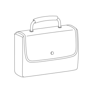 El çizimi çocuklar vektör çizimi deri çanta karikatürü izole edilmiş.