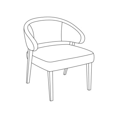 kids drawing Vector illustration tub chair cartoon isolated