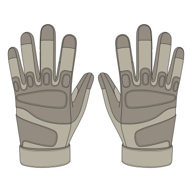 kids drawing Vector illustration tactical gloves cartoon isolate