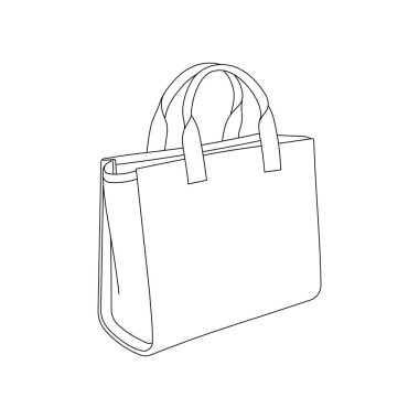 Hand drawn kids drawing vector illustration shopping bag cartoon isolated	