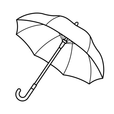 Hand drawn Kids drawing Cartoon Vector illustration cute umbrella icon Isolated on White Background