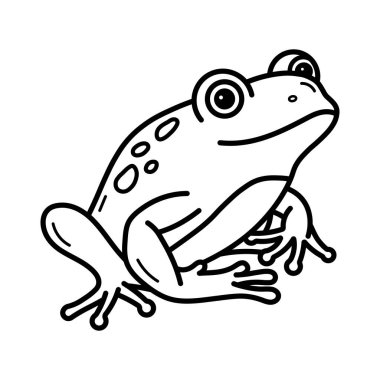 Hand drawn Kids drawing Cartoon Vector illustration cute frog icon Isolated on White Background