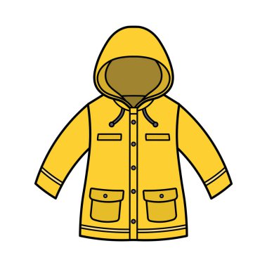 Kids drawing Cartoon Vector illustration raincoat icon Isolated on White Background