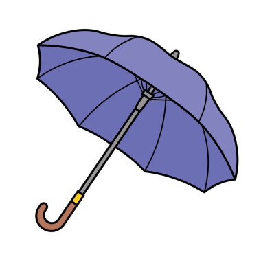 Kids drawing Cartoon Vector illustration cute umbrella icon Isolated on White Background