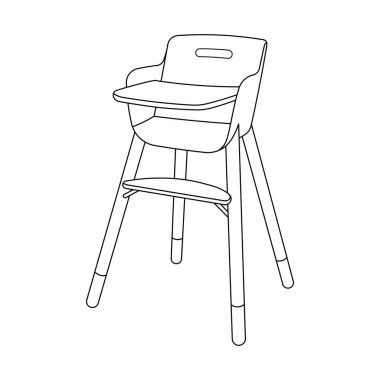 Hand drawn kids drawing vector illustration design baby chair cartoon isolated